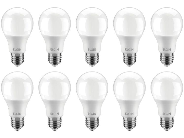 Imagem de Kit Lâmpadas LED 10 Unidades Branca E27 9W