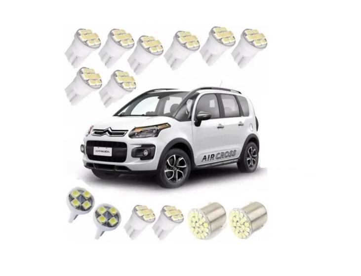 Imagem de Kit Lâmpadas Led Citroen Aircross Luz Teto Placa Ré Farolete