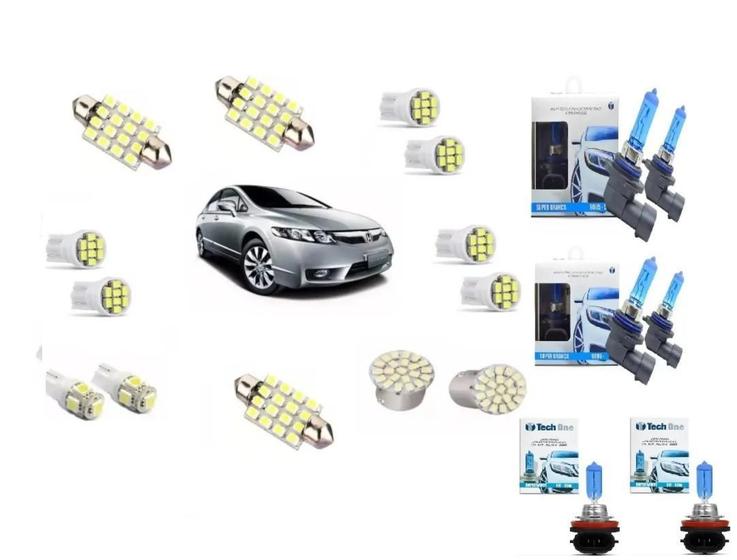 Imagem de Kit Lampadas Led Civic 2006 2007 2008 2009 2010 2011 Techone