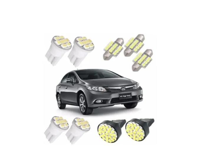 Imagem de Kit Lampadas Led Civic 2012 2013 Pingo Placa Teto Ré