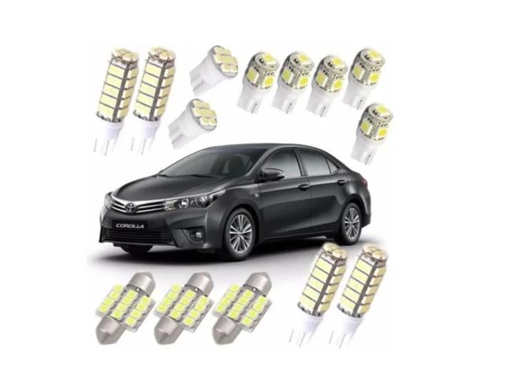 Imagem de Kit Lampadas Led Corolla 2014 2015 2016 Pingo Teto Placa Ré