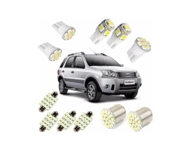 Imagem de Kit Lâmpadas Led Ecosport Pingo Teto Placa Ré Torpedo