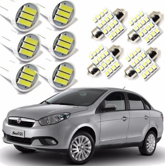 Imagem de Kit Lâmpadas Led Fiat Grand Siena 2012 Até 2017 Super Branca