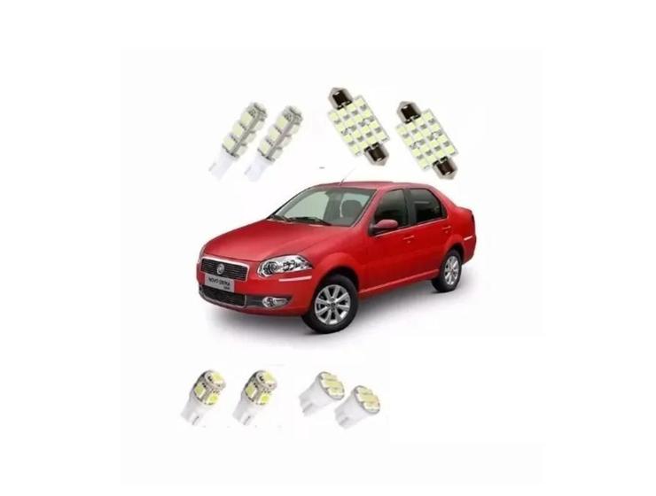 Imagem de Kit Lâmpadas Led Fiat Siena G4 Teto Placa Ré Farolete