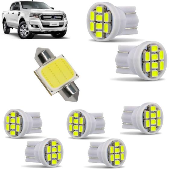 Imagem de Kit Lampadas Led Ford Ranger Farolete Lanterna Teto Placa