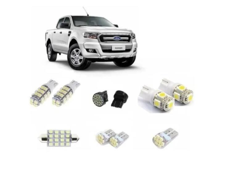 Kit Lâmpadas Led Ford Ranger Lanterna Farolete Teto Placa Ré - Blue ...