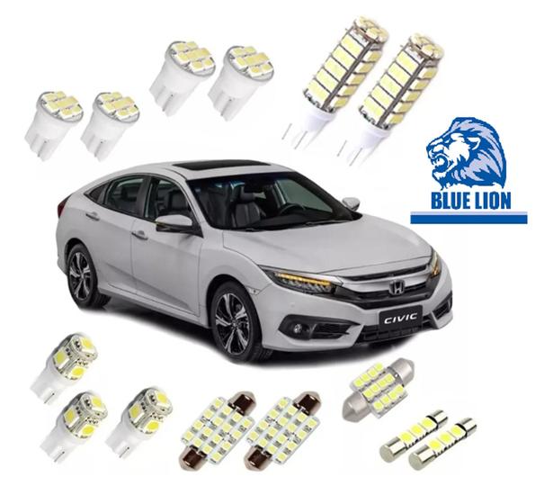 Imagem de Kit Lâmpadas Led Honda New Civic G10 2017 2018 Placa Teto Ré