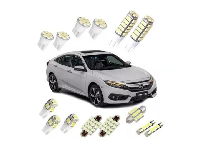 Imagem de Kit Lâmpadas Led Honda New Civic G10 2017 2018 Placa Teto Ré