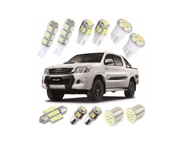 Imagem de Kit Lampadas Led Luz Branca Hilux Pingo Teto Placa Ré Farol