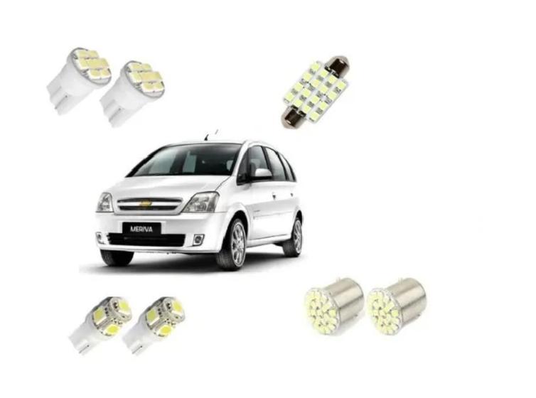 Imagem de Kit Lampadas Led Meriva / Onix Luz Pingo Placa Re Torpedo