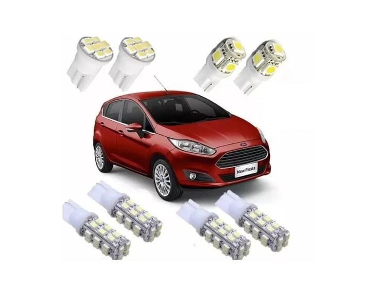 Imagem de Kit Lâmpadas Led New Fiesta E Sedan Pingo Teto Placa Ré