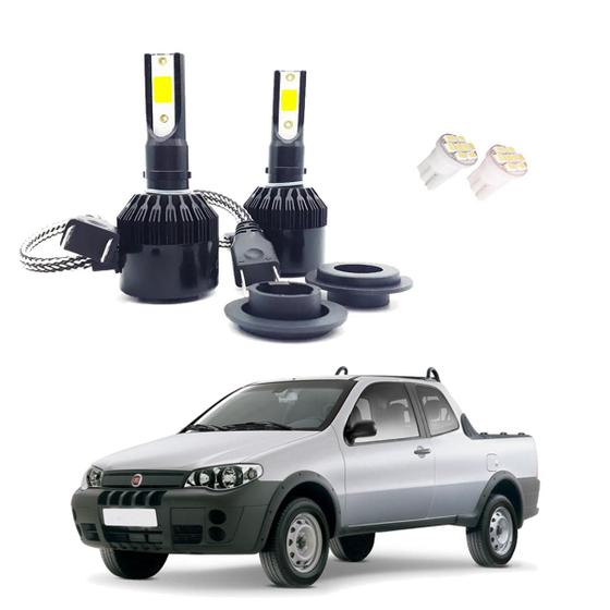 Imagem de Kit Lâmpadas Led Tech One 8000k Azulado Farol Baixo Strada 2005 2006 2007 2008