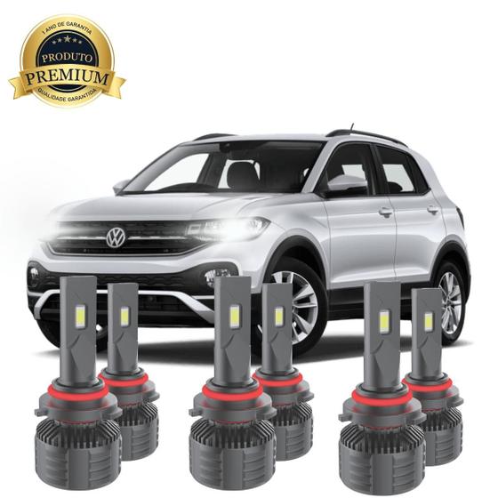 Imagem de Kit Lampadas Led VW T-Cross CC-lot 9000 lumens Alto Baixo Milha R8