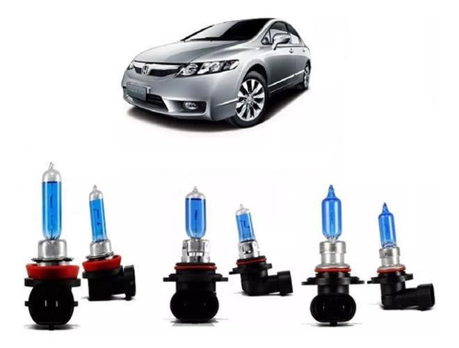 Imagem de Kit Lampadas Super Branca Farol + Milha Honda New Civic