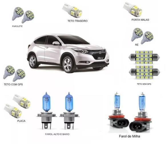 Imagem de Kit Lâmpadas Super Branca Farol/Milha + Led'S Hrv 2015 2016