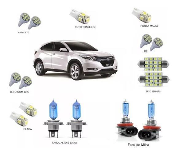 Imagem de Kit Lâmpadas Super Branca Farol/Milha + Led'S Hrv 2015 2016