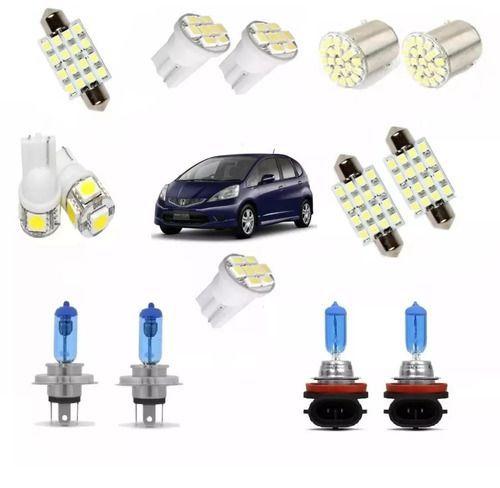 Imagem de Kit Lampadas Super Branca + Led Farol/milha Honda Fit 04/17