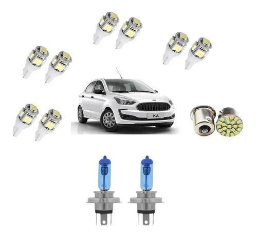 Imagem de Kit Lampadas Super Branca Novo Ford Ka 2015 2016 2017 + Led