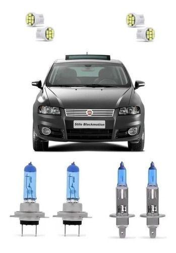 Imagem de Kit Lampadas Super Brancas Farol Baixo Alto + T10 Fiat Stilo