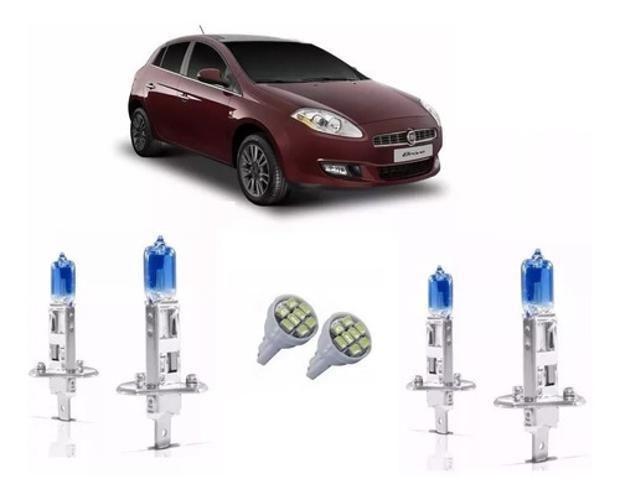 Imagem de Kit Lâmpadas Super Brancas Fiat Bravo H1 + H1 + Led