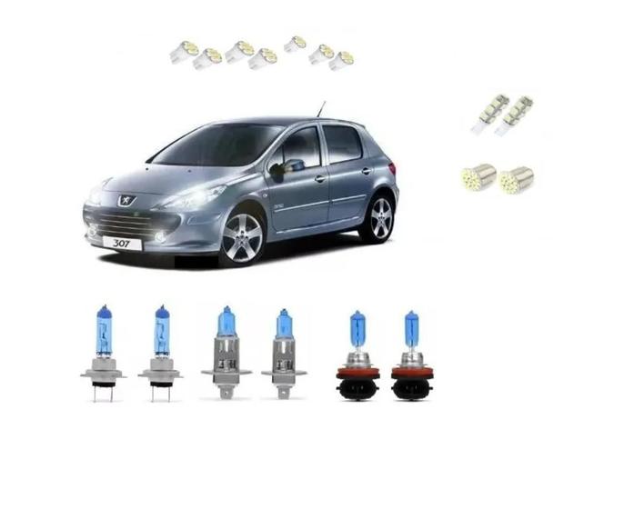 Imagem de Kit Lâmpadas Super Brancas Peugeot 307 2001 A 2006