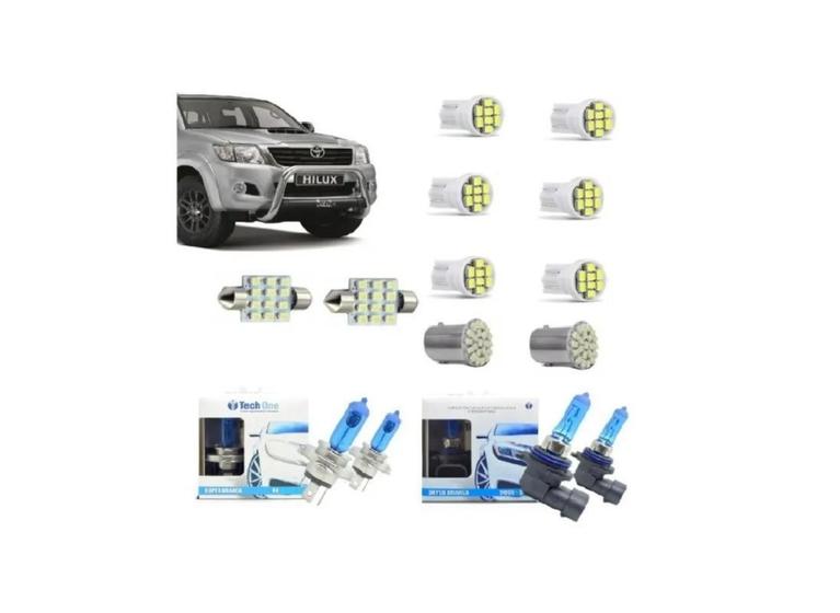 Imagem de Kit Lâmpadas Super Brancas + Pingo E Torpedo Toyota Hilux