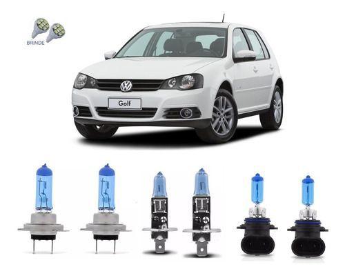 Imagem de Kit Lampadas Super Brancas Vw Golf 2007 A 2013 Farol + Milha