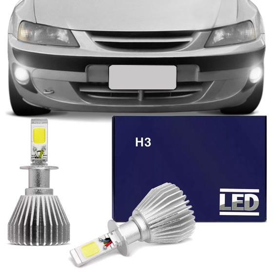 Kit Lâmpadas Super LED Headlight Celta 00 01 02 03 04 05 Farol de Milha H3 6000K Efeito Xênon Menor preço em Kit Lâmpadas Super LED Headlight Celta 00 01 02 03 04 05 Farol de Milha H3 6000K Efeito Xênon