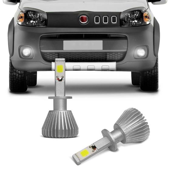 Kit Lâmpadas Super LED Headlight Fiat Uno 2011 2012 2013 2014 Farol de Milha H1 6000K Efeito Xênon Menor preço em Kit Lâmpadas Super LED Headlight Fiat Uno 2011 2012 2013 2014 Farol de Milha H1 6000K Efeito Xênon