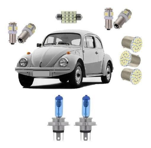 Imagem de Kit Lampadas Vw Fusca 1974/1994 Super Branca H4 + Kit Led