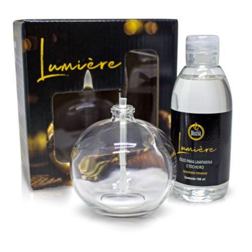 Imagem de Kit Lamparina Decorativa Bola 100ml + Fluido  Velas Bistrot