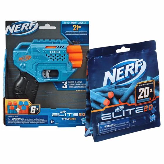 Imagem de Kit Lançador Nerf Trio Elite Com Refil De 20 Dardos