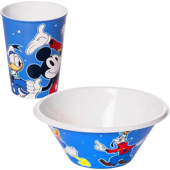 Imagem de Kit Lanche Infantil Mickey Copo e Pratinho Bowl Disney