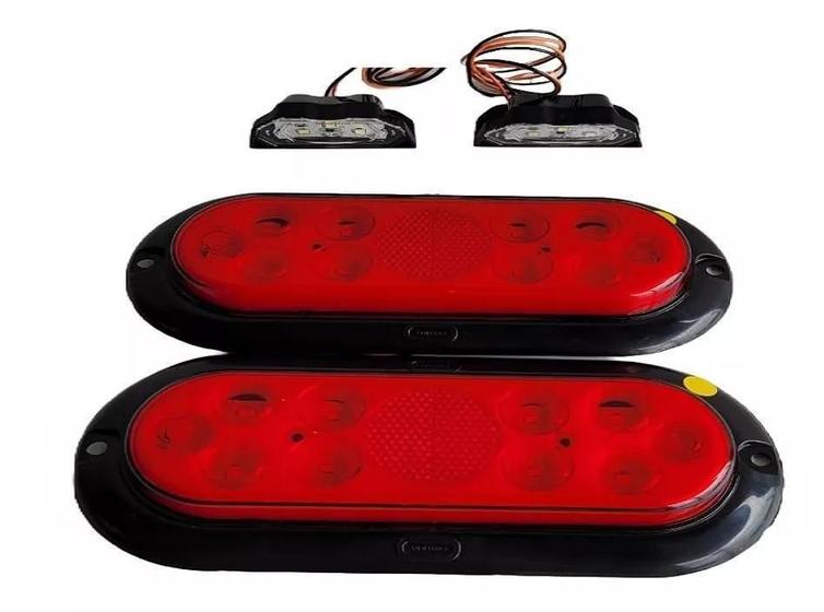 Imagem de Kit Lanterna De Led Carretinha Com Duas Luz De Placa Rubi