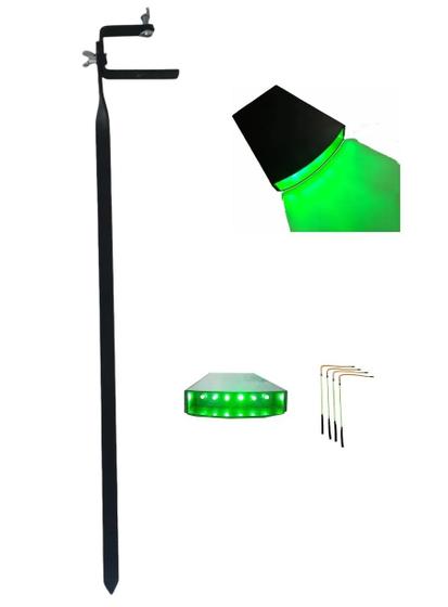 Imagem de Kit Lanterna Pesca Noturna 12 Led Tilapeira + 4 Ponteiras + Suporte