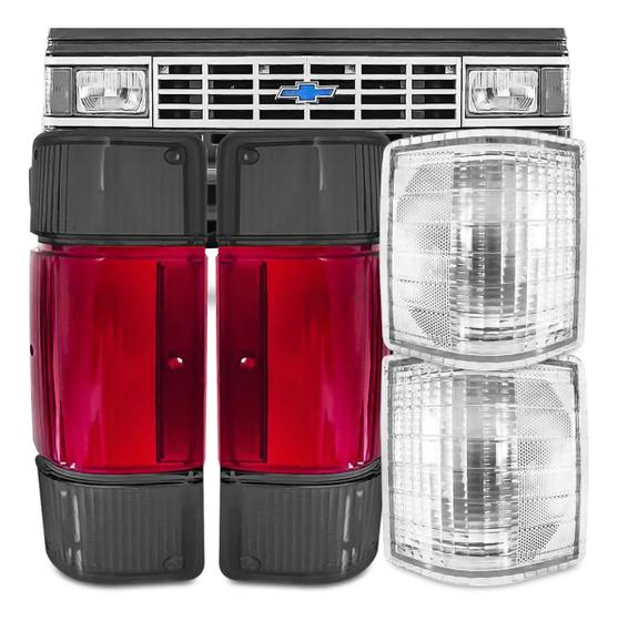 Imagem de Kit Lanterna Traseira D20 A20 C20 85 96 Fumê +Pisca Cristal