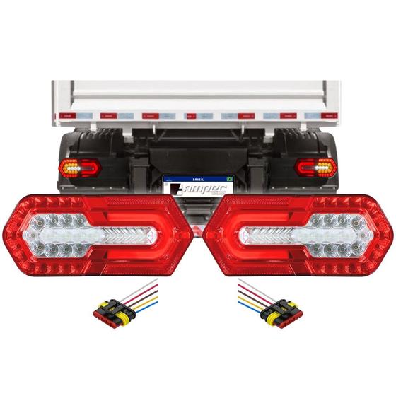 Imagem de Kit Lanterna Traseira Turn Led 24V Sinalsul 2237 + Chicotes
