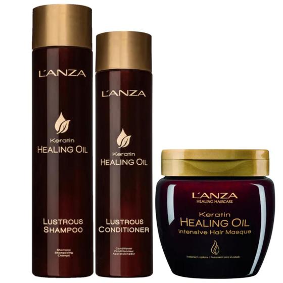 Imagem de Kit Lanza Healing Oil Shampoo, Condicionador e Máscara Home