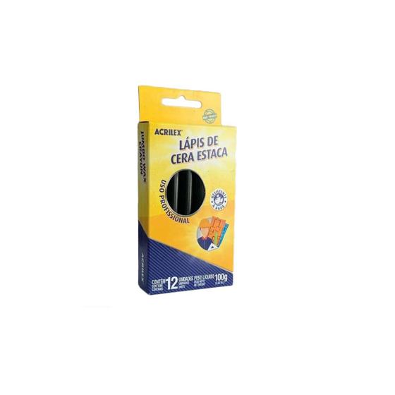 Imagem de Kit Lápis De Cera Estaca 2 Caixas Com 12 Uni Cada Preto