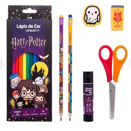 Imagem de Kit lapis de cor 12 cores harry potter leoeleo 71621