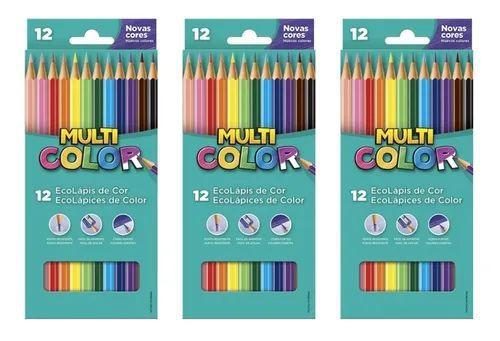 Imagem de Kit Lápis de Cor 12 Cores Multicolor 3 Cx - Faber Castell