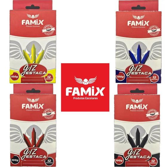 Imagem de Kit Lápis Giz Estaca Com 48un Em Cores Variados - Famix