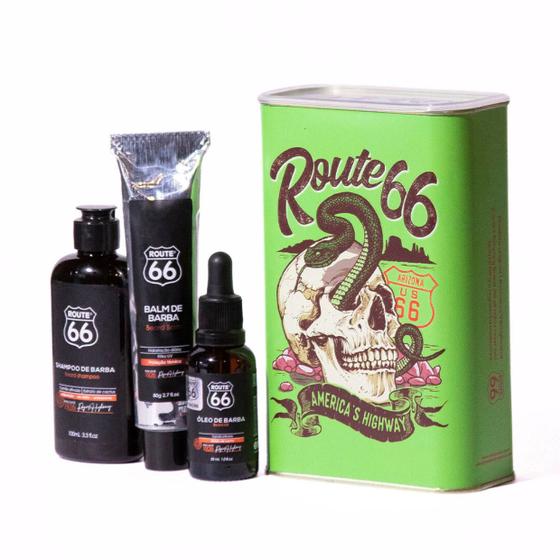 Imagem de Kit Lata Route 66 Shampoo Balm e Óleo de Barba Viking