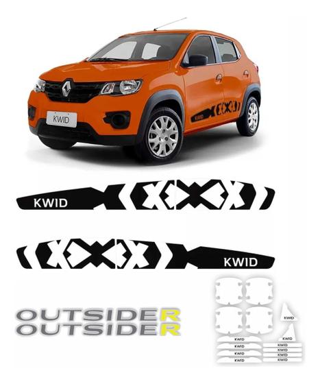 Imagem de Kit Lateral + Protetor De Maçaneta Kwid Outsider Preto