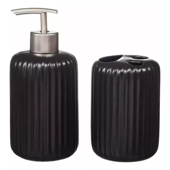 Imagem de Kit Lavabo Acessórios Para Banheiro 2 Peças Black / 104