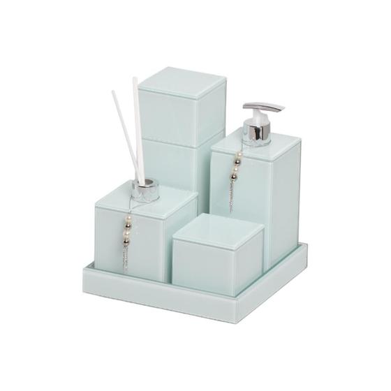 Kit lavabo banheiro luxo vidro 5 peças é boa?