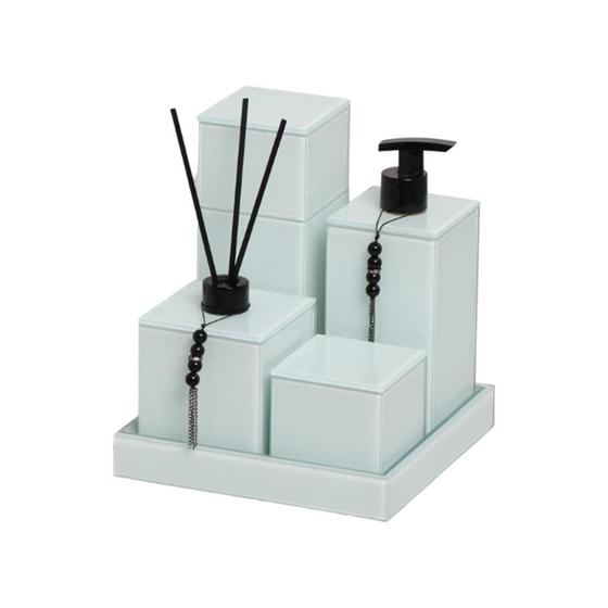 Kit lavabo banheiro luxo vidro 5 peças é boa?