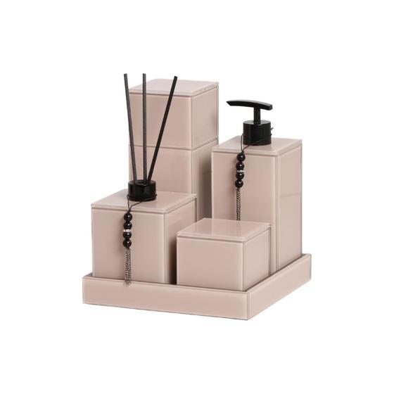 Kit lavabo banheiro luxo vidro 5 peças Menor preço em Kit lavabo banheiro luxo vidro 5 peças