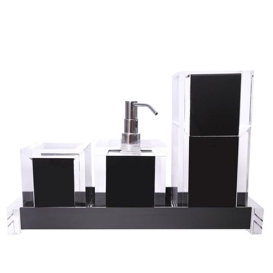 Imagem de Kit lavabo Com 4 peças Luxo Acrílico Preto