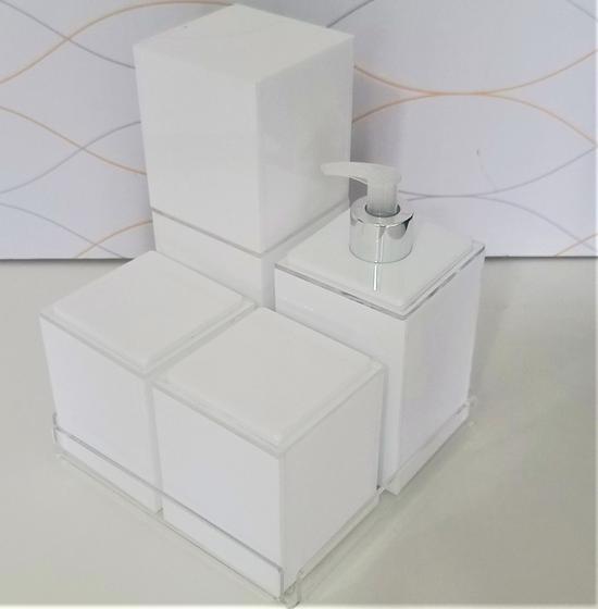 Imagem de Kit lavabo completo com 7 peças luxo premium acrílico